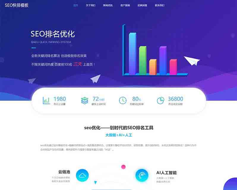 (自适应移动端)大气的IT网络软件公司网站源码 seo快排网站pbootcms模板